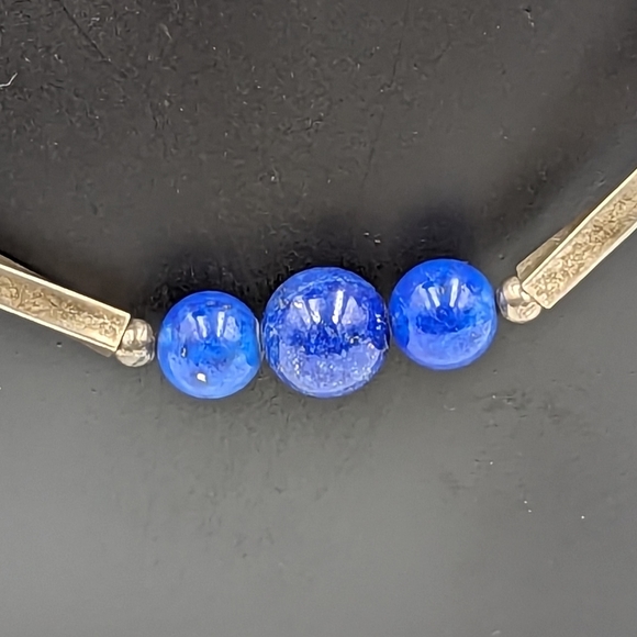 Vintage Lapis Lazuli Sterling Silver Necklace - Picture 4 of 11